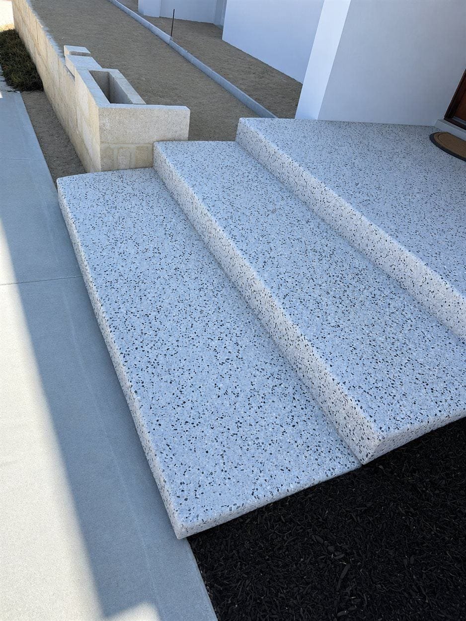 Exposed aggregate entry steps